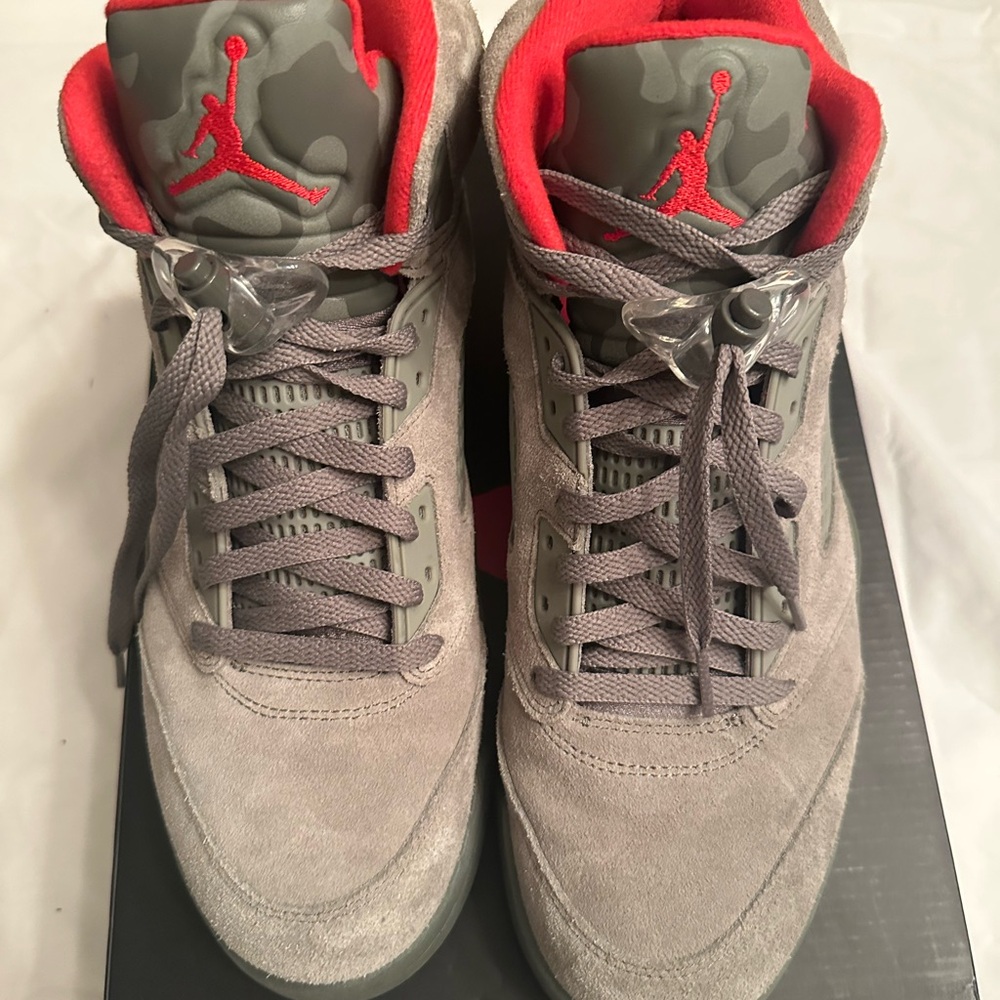 Jordan 5 Gray Suede with Red Highlights